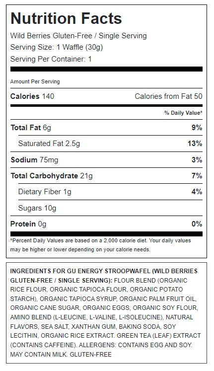 Gu - Gluten Free Stroopwafel - Wild Berry