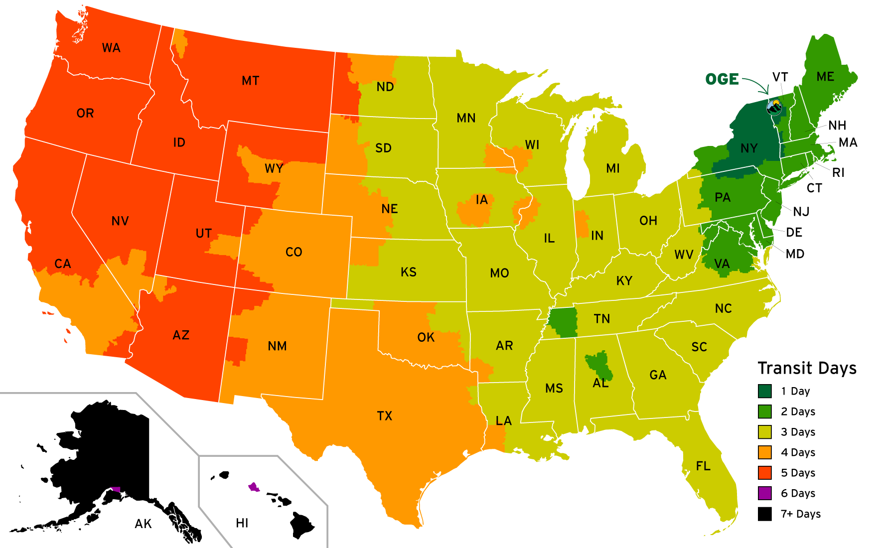 FedEx home delivery zone map